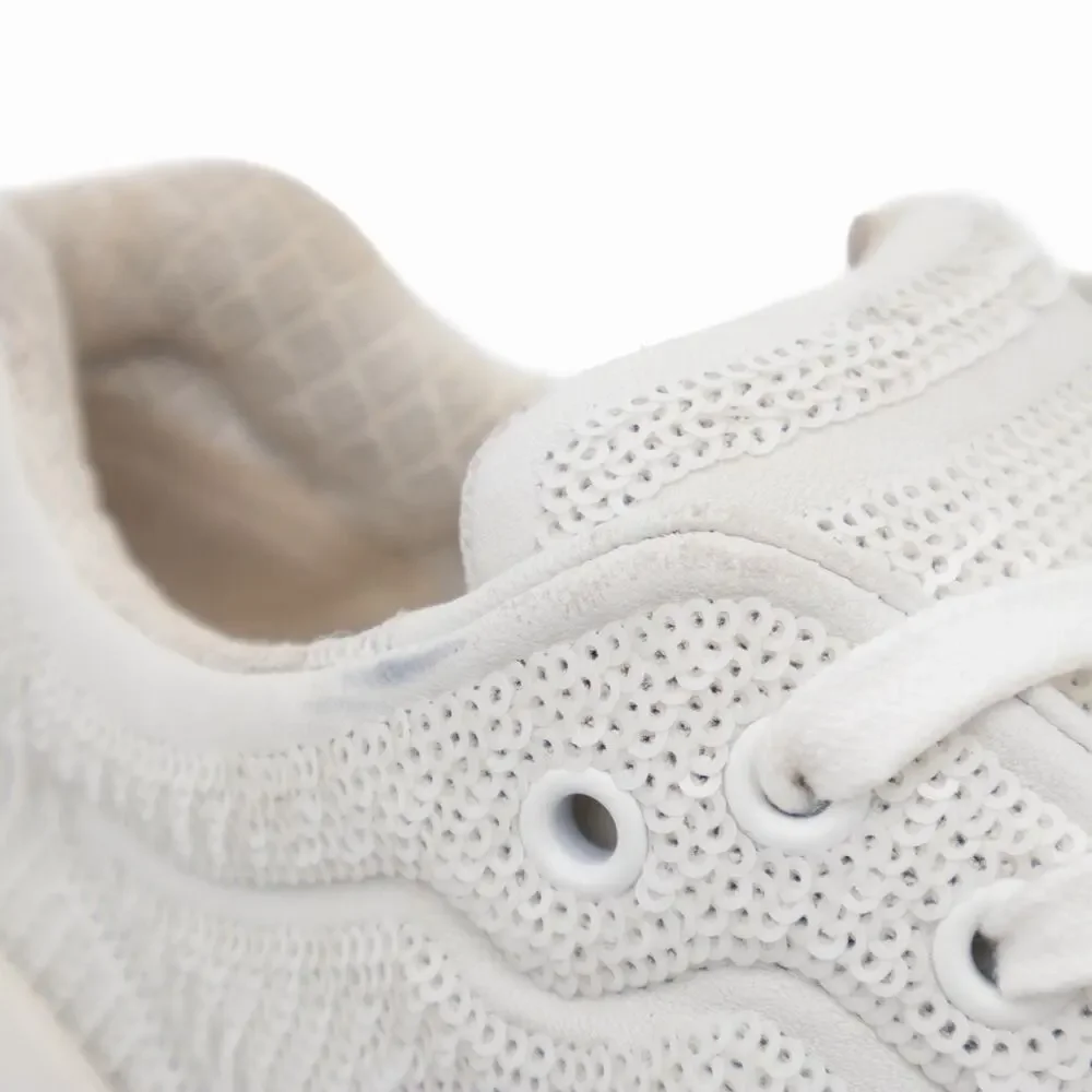$1K CHANEL 2020 White Sequin Leather CC Low-Top Sneakers Trainers 39.5 US 9.5